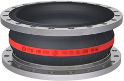 Elaflex Gummikompensatoren Rotring Typ ERV-R DN450, L=250 mm Flansche DIN PN10 RVS 316 Ti