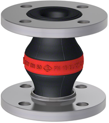 Elaflex Rubber compensator Roodring type ERV-R DN50, L=150 mm flenzen DIN PN16 verzinkt staal