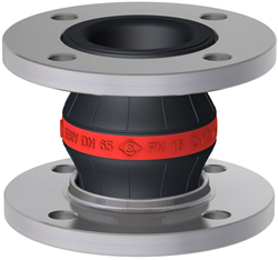 EPDM compensator roodring type ERV-R DN65, L=130 mm flenzen DIN PN16 Verzinkt staal