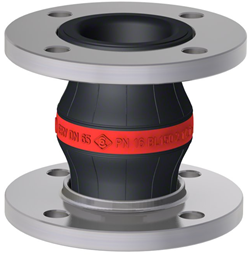Elaflex Rubber compensator Roodring type ERV-R DN65, L=150 mm flenzen DIN PN16 RVS 316 Ti