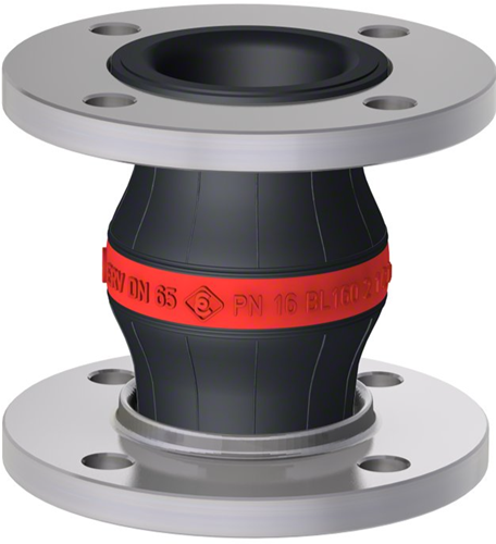 Elaflex Gummikompensatoren Rotring Typ ERV-R DN65, L=160 mm Flansche DIN PN16 RVS 316 Ti