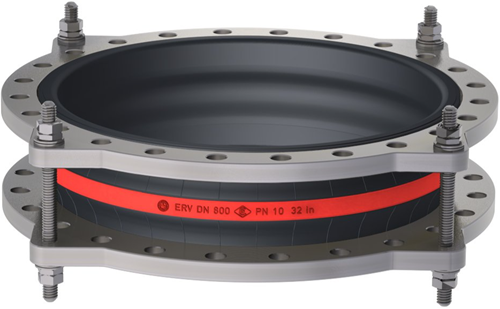 Elaflex Gummikompensatoren Rotring Typ ERV-R ZS mit Zugstangen DN800, L=250 mm Flansche DIN PN10 verzinkter Stahl