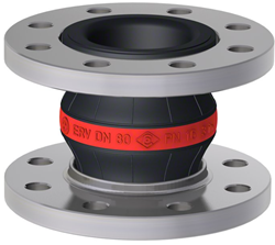 Elaflex EPDM compensator roodring type ERV-R DN80, L=130 mm flenzen DIN PN16 Verzinkt staal