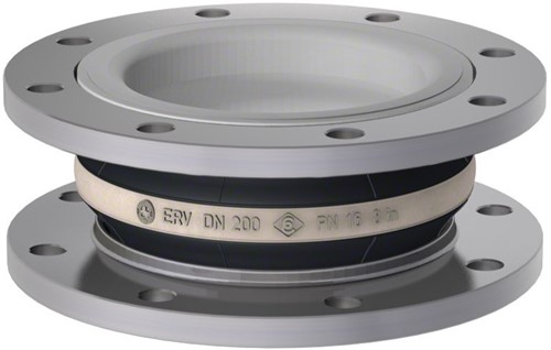 Elaflex Gummikompensatoren Weissring Typ ERV-W DN200, L=130 mm Flansche DIN PN10 Stahl verzinkt