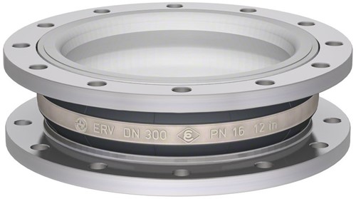 Elaflex Rubber compensator Witring type ERV-W DN300, L=130 mm flenzen DIN PN10 verzinkt staal