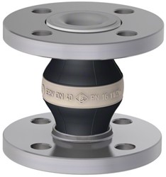 Elaflex Gummikompensatoren Weissring Typ ERV-W DN40, L=130 mm Flansche DIN PN16 Stahl verzinkt