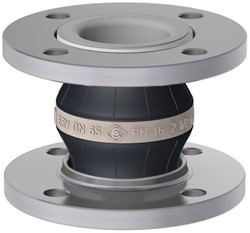 Elaflex Rubber compensator Witring type ERV-W DN65, L=130 mm flenzen DIN PN16 verzinkt staal
