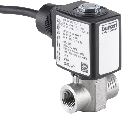 Burkert Type 6240, Art. 20050885 Servo-gestuurde zuigerklep 2/2 - A - normaal gesloten - inlaatpoort 1 (P/NC)