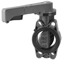 FIP Vlinderklep handbediend met PVC-U klepblad FEOV/LM