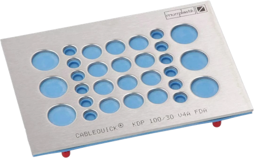 MurrPlastik RVS/EPDM cable entry plate with 24 cable entries 145 x 100 mm, 87663957 cablequick ® KDP 100/24, V4A FDA