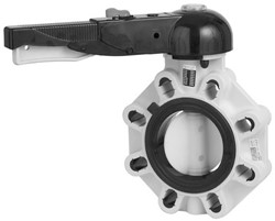 FIP Vlinderklep Handbediend met PVDF klepblad - FPM - FKOF/LM
