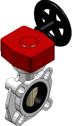 FIP FK BUTT.FLY DIN D280 PPH EPDM WITH GEAR BOX, FKOMRM280E