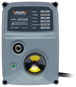 AVA B2014 electric actuator Basic 20Nm 24VAC/DC IP67 failsafe F03/04/05X14mm with failsafe+0.8M pre wired cable, B2014-6PHB-14-2