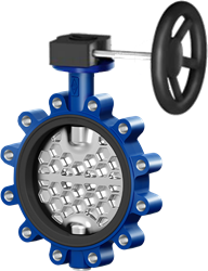 ARI-Armaturen Gewindeflansch-Absperrklappe GESA 22.013 DN500, PN16, EN-JS1030, Getriebe, EPDM