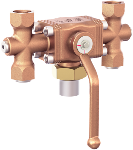 2781 Diverter ball valve made of gunmetal with pipe / threaded connection Goetze