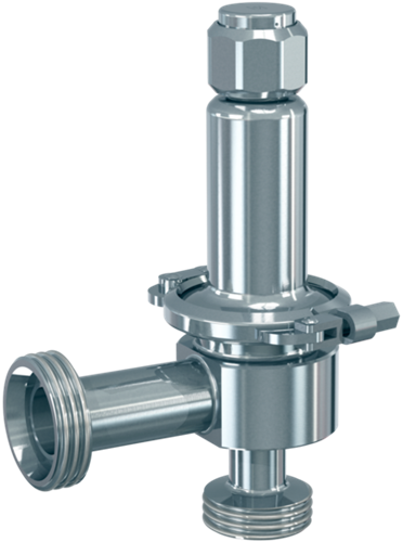 400.5 Überströmventile / Regelventile aus Edelstahl, in Eckform, mit Klemmanschlüssen und Lebensmittelverschraubungen Goetze