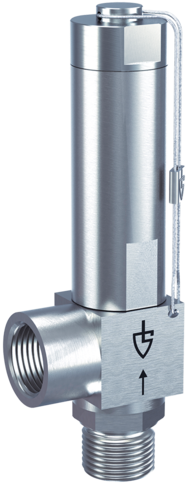 420 Safety valves made of stainless steel, angle-type with threaded connections Goetze