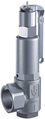 Balg-veerveiligheidsventiel 451bH RVS haaks met schroefdraadverbindingen