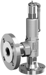 451FL Veiligheidsventielen RVS haaks met flensaansluitingen