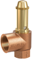 651mHNK Safety valves with diaphragm made of gunmetal, all-metal construction angle type with threaded connections Goetze
