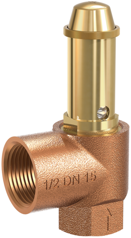 Membraan veerveiligheidsventiel haaks van brons 651mWNK voor drinkwater