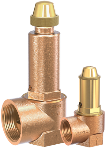 Bronzen veerveiligheidsventiel 652 haaks met binnendraad