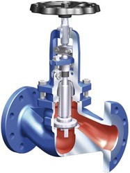 ARI-FABA Supra C Absperrventil in Schrägsitzform mit Schweißenden und Faltenbalgabdichtung - einteilige Spindel - Chemieausführung