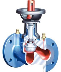 ARI-ASTRA 12.020 Combined flow regulating valve - straight through with flanges and special spindle seal