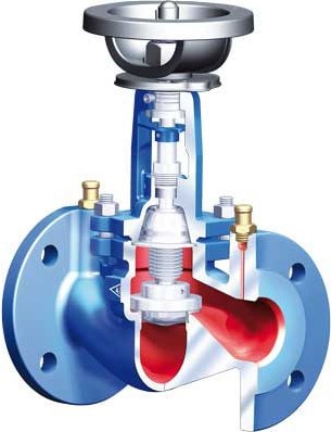 Ari-Astra Plus 22.042 balancing valve in straight pattern with flanges and bellows seal