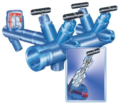 ARI-CODI B Kondensatsammler/Dampfverteiler mit Faltenbalgabdichtung und senkrechter Einbaulage