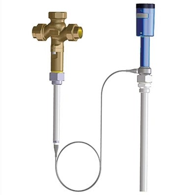 ARI-TEMPTROL 773 LCG Thermo-Misch-/Verteilventil in Dreiwegeform mit Flanschen ohne Kühlaufsatz (max. 130°C) - ohne Ausgleichs-Faltenbalg