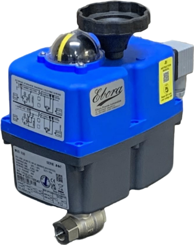 Ebora  2-teiliger Edelstahl-Kugelhahn 1/4 BSPP, PN63, mit Antrieb-J4CS20, Edelstahl/PTFE-FKM,24-230V AC/DC, Laufzeit 10sec. EBQB18-31121-J4SC20