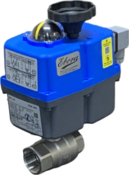 Ebora  2-piece stainless steel ball valve 1" BSPP, PN63, with actuator-J4CS20, stainless steel/PTFE-FKM,24-230V AC/DC, running time 10sec. EBQB18-31125-J4SC20