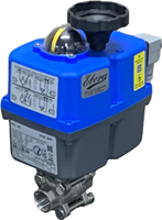Ebora  3-piece stainless steel ball valve 1/2 BSPP, PN63, with actuator-J4CS20, stainless steel/PTFE-FKM, 24-230V ac/dc, running time 10sec. EBQC1823-J4CS20