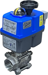 Ebora  3-piece stainless steel ball valve 11/4" BSPP, PN63, with actuator-J4CS35, stainless steel/PTFE-FKM, 24-230V ac/dc, running time 10sec. EBQC1826-J4CS35