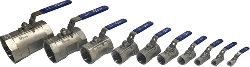 1 piece stainless steel ball valve 1/2 BSPP, PN63 with handle with reduced bore, Q118-31123-3