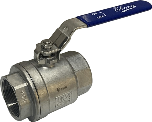 2 piece stainless steel ball valve 2 BSPP, PN63 with handle, Q218-31128