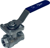 Ebora  2-delige RVS kogelkraan 3/8 BSPP, PN63 met opbouwflens ISO5211 F03/F04, vierkant 9 mm, met hendel QB18-31122