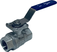 Ebora  2-piece stainless steel ball valve 3/4 BSPP, PN63 with topflange ISO5211 F03/F04, square 9 mm, with handle QB18-31124