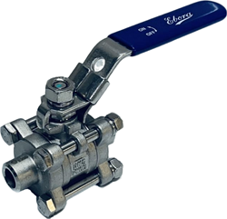 3-piece stainless steel ball valve DN8 BW ASME B16.25 welding ends, PN63, Q318-31160