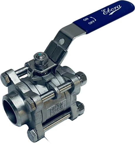 3-piece stainless steel ball valve DN32 BW welding ends, PN63, Q318-31165