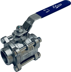 3-piece stainless steel ball valve DN40 BW welding ends, PN63, Q318-31166