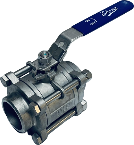 3-piece stainless steel ball valve DN50 BW welding ends, PN63, Q318-31167