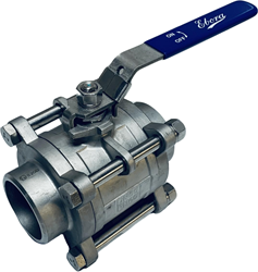 3-piece stainless steel ball valve DN65 BW welding ends, PN40, Q318-31168