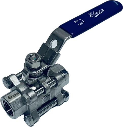 3-teilige Edelstahl Kugelhahn 3/8 BSPP, PN63, Q318-31122