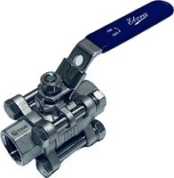 3-teilige Edelstahl Kugelhahn 1/2 BSPP, PN63, Q318-31123