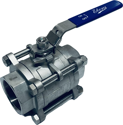 3-teilige Edelstahl Kugelhahn 2 1/2 BSPP, PN40, Q318-31129