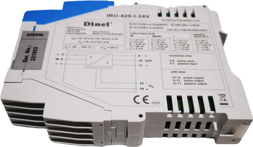Dinel Isolation Amplifier 24 VDC 4..20 mA / 4..20 mA, IRU-420-I-24VDC