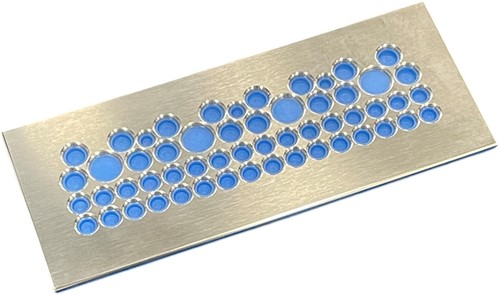 MurrPlastik RVS/EPDM kabeldoorvoerplaat met 55 kabeldoorvoeren 221 x 90 mm, 87663970 cablequick ® KDP Metall 90/55 FDA HD