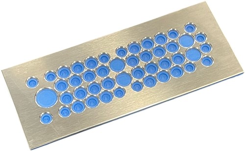 MurrPlastik RVS/EPDM kabeldoorvoerplaat met 47 kabeldoorvoeren 221 x 90 mm, 87663969 cablequick ® KDP Metall 90/47 FDA HD